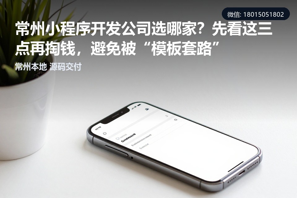 常州,小程序开发,定制开发,源码交付,本地团队