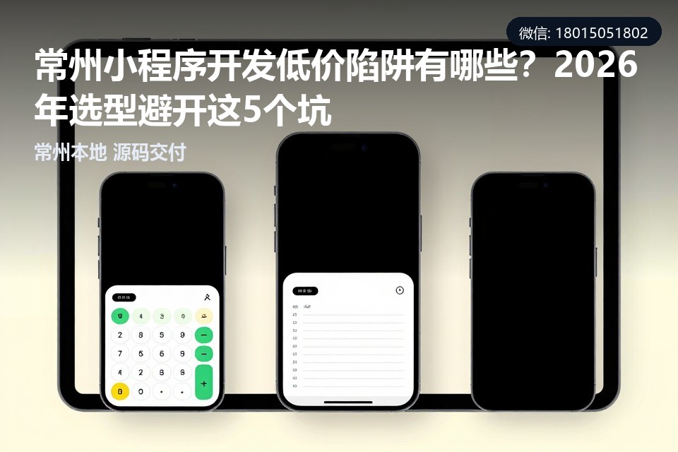 小程序开发,低价陷阱,常州,源码交付,售后